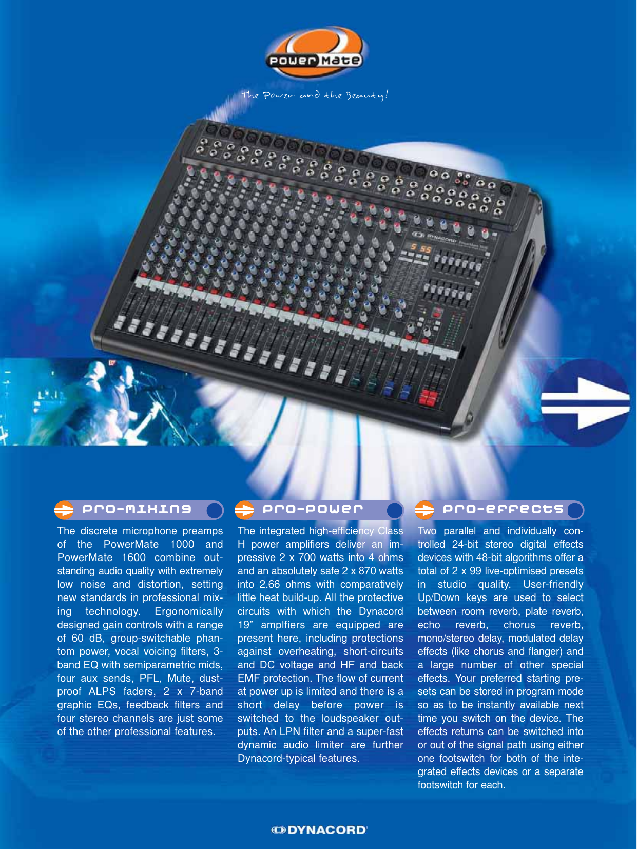 Page 3 of 8 - Dynacord Dynacord-Powermate-Powered-Mixer-Users-Manual- Layout PowerMate 2 8-Seiter Englisch  Dynacord-powermate-powered-mixer-users-manual