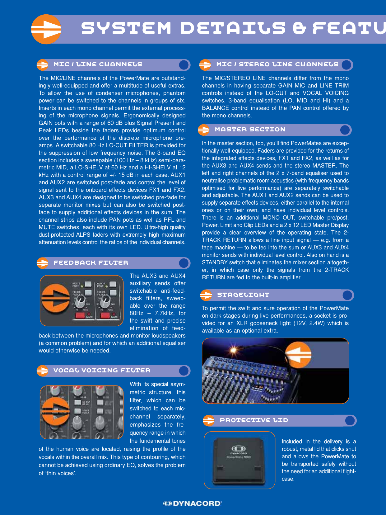 Page 4 of 8 - Dynacord Dynacord-Powermate-Powered-Mixer-Users-Manual- Layout PowerMate 2 8-Seiter Englisch  Dynacord-powermate-powered-mixer-users-manual