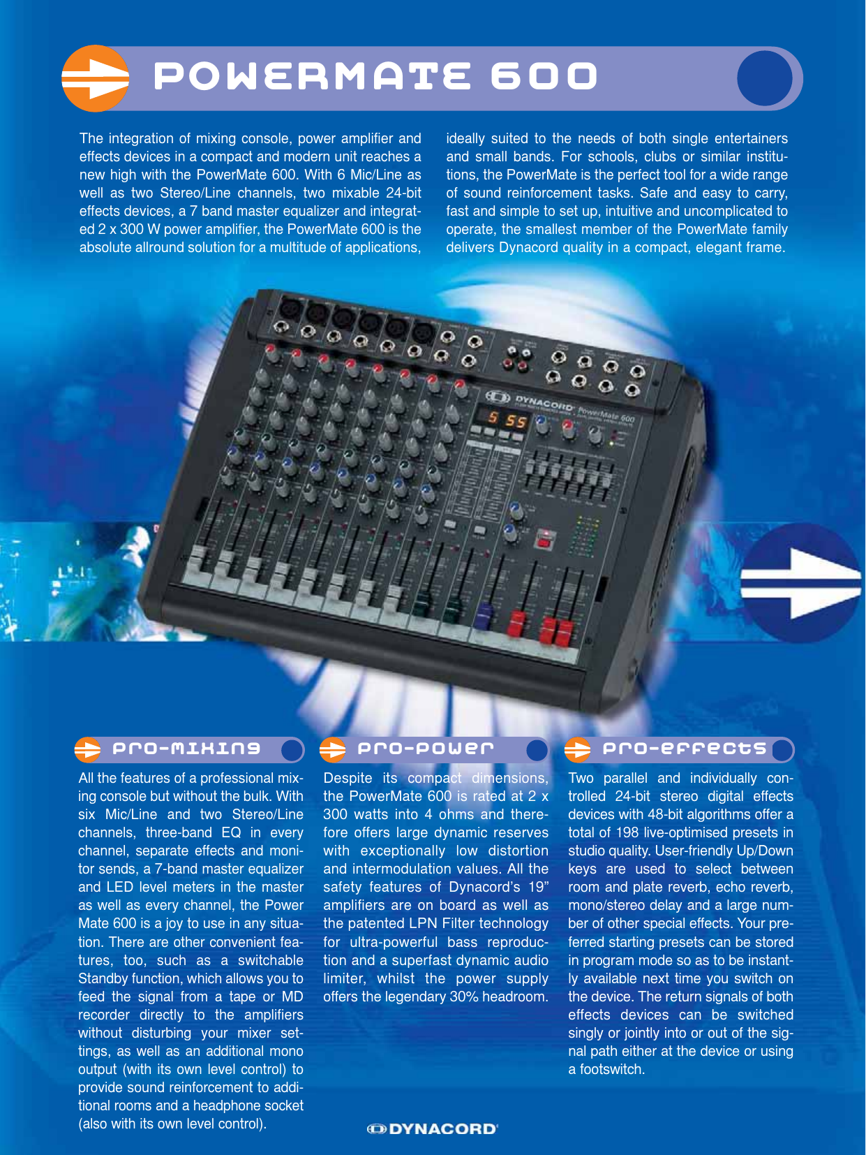 Page 7 of 8 - Dynacord Dynacord-Powermate-Powered-Mixer-Users-Manual- Layout PowerMate 2 8-Seiter Englisch  Dynacord-powermate-powered-mixer-users-manual