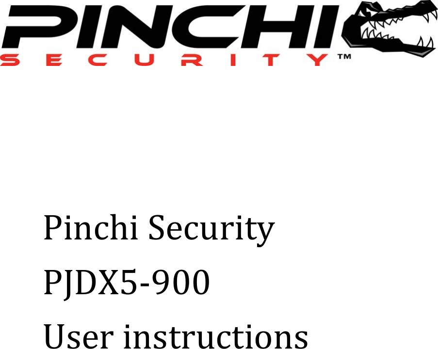 PinchiSecurityPJDX5‐900Userinstructions