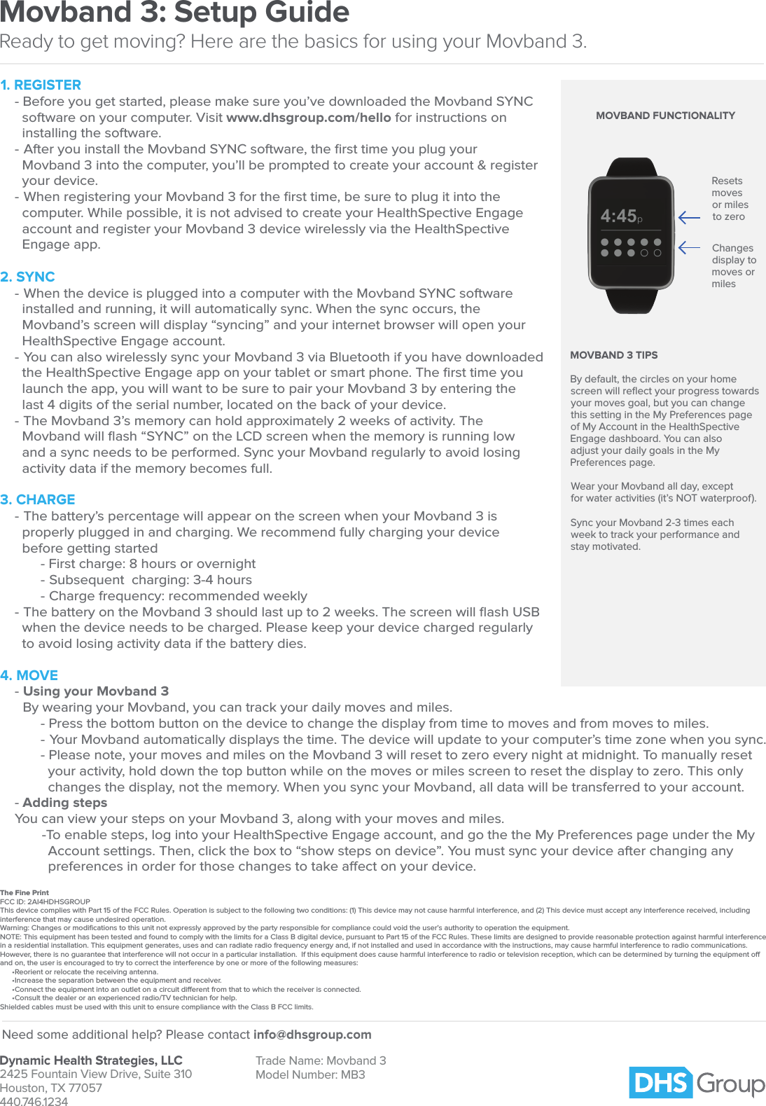 Dynamic Health Strategies DHSGROUP MOVBAND 3 User Manual Movband 3 Set dynamic-health-strategies-dhsgroup-movband-3-user-manual-movband-3-set