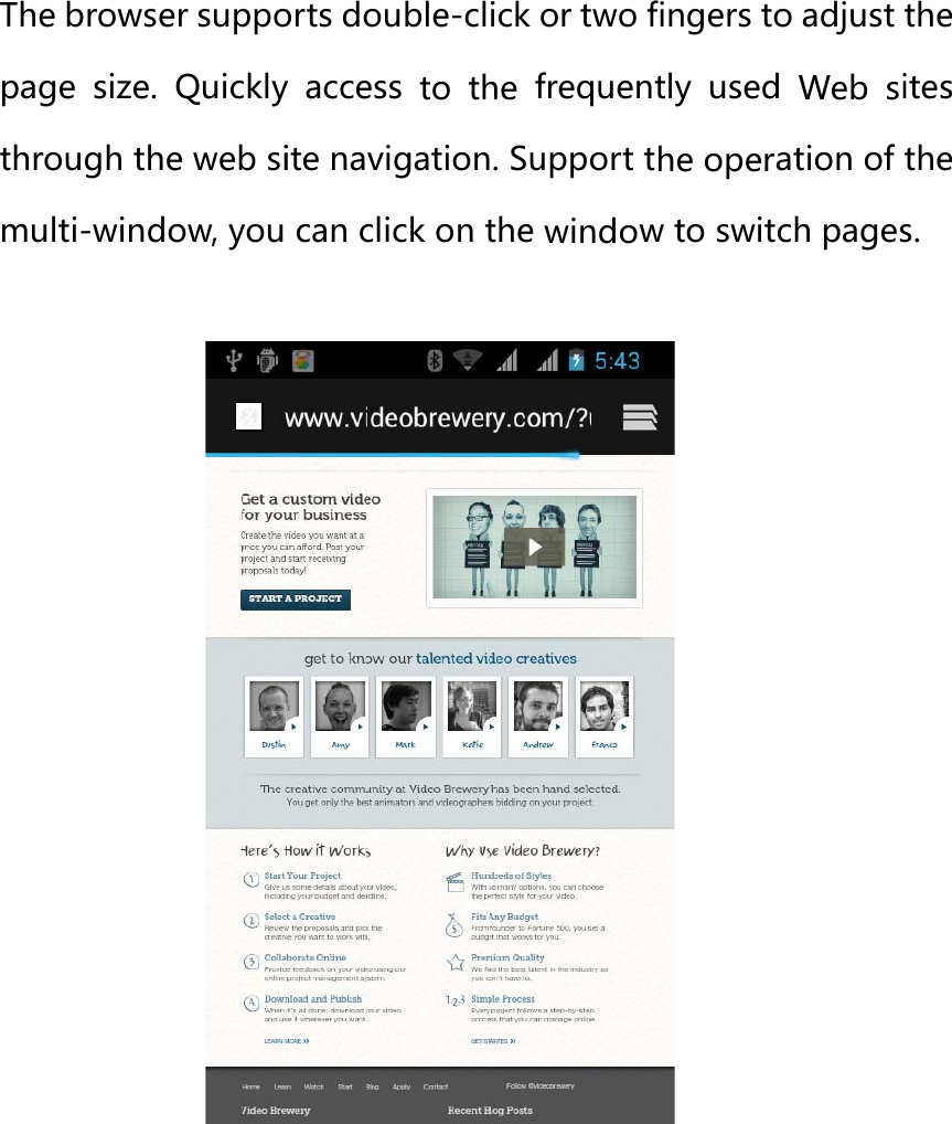 IntThepagthrmu     ternet e browsege  size. rough thulti-winder suppoQuicklye web sidow, you orts douby  access ite navigcan clicble-click to  the gation. Suk on the or two ffrequentupport t windowfingers totly  usedhe operaw to switco adjust  Web siation of ch pagesthe ites the s. 