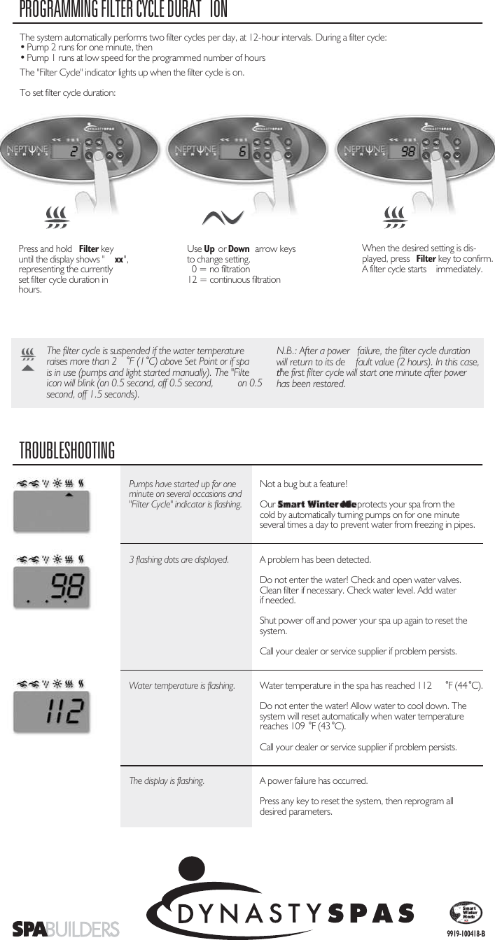 Page 2 of 2 - Dynasty-Spas Dynasty-Spas-9919-100418-B-Users-Manual- Qrc To Printer  Dynasty-spas-9919-100418-b-users-manual