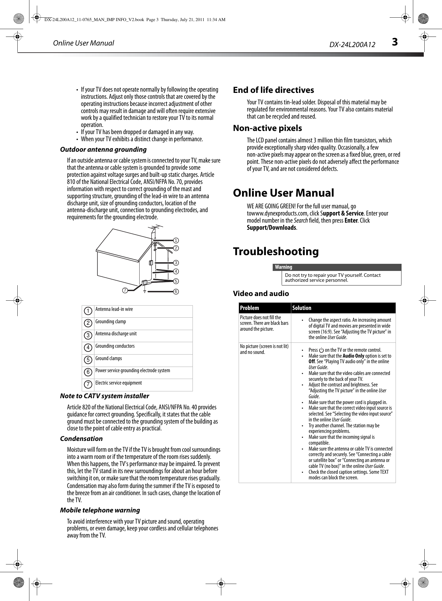 Page 5 of 12 - Dynex DX-24L200A12 DX-24L200A12_11-0765_MAN_IMP INFO_V2 User Manual  To The 4ba2f3ac-5df1-44f1-b295-8c4e02e7d42b