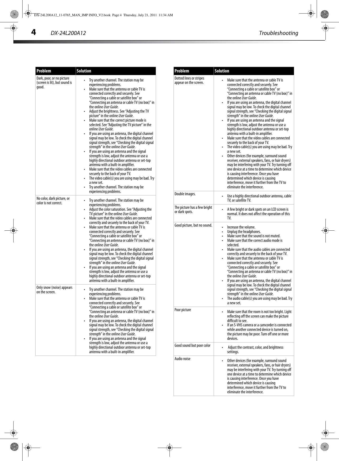 Page 6 of 12 - Dynex DX-24L200A12 DX-24L200A12_11-0765_MAN_IMP INFO_V2 User Manual  To The 4ba2f3ac-5df1-44f1-b295-8c4e02e7d42b