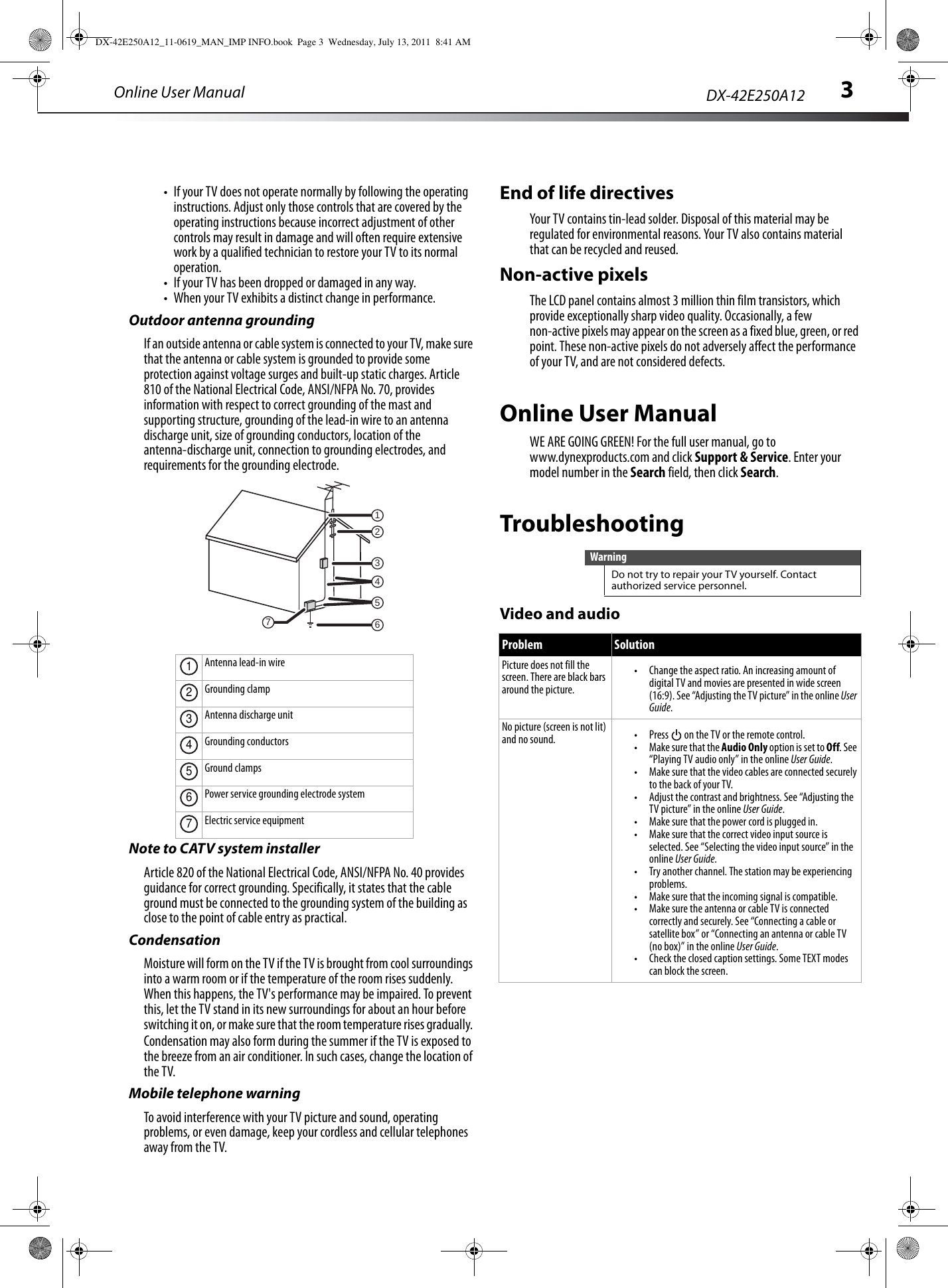 Page 5 of 12 - Dynex DX-42E250A12 DX-42E250A12_11-0619_MAN_IMP INFO User Manual  To The 3e4b5957-f313-412f-8cb4-f2142f01be18