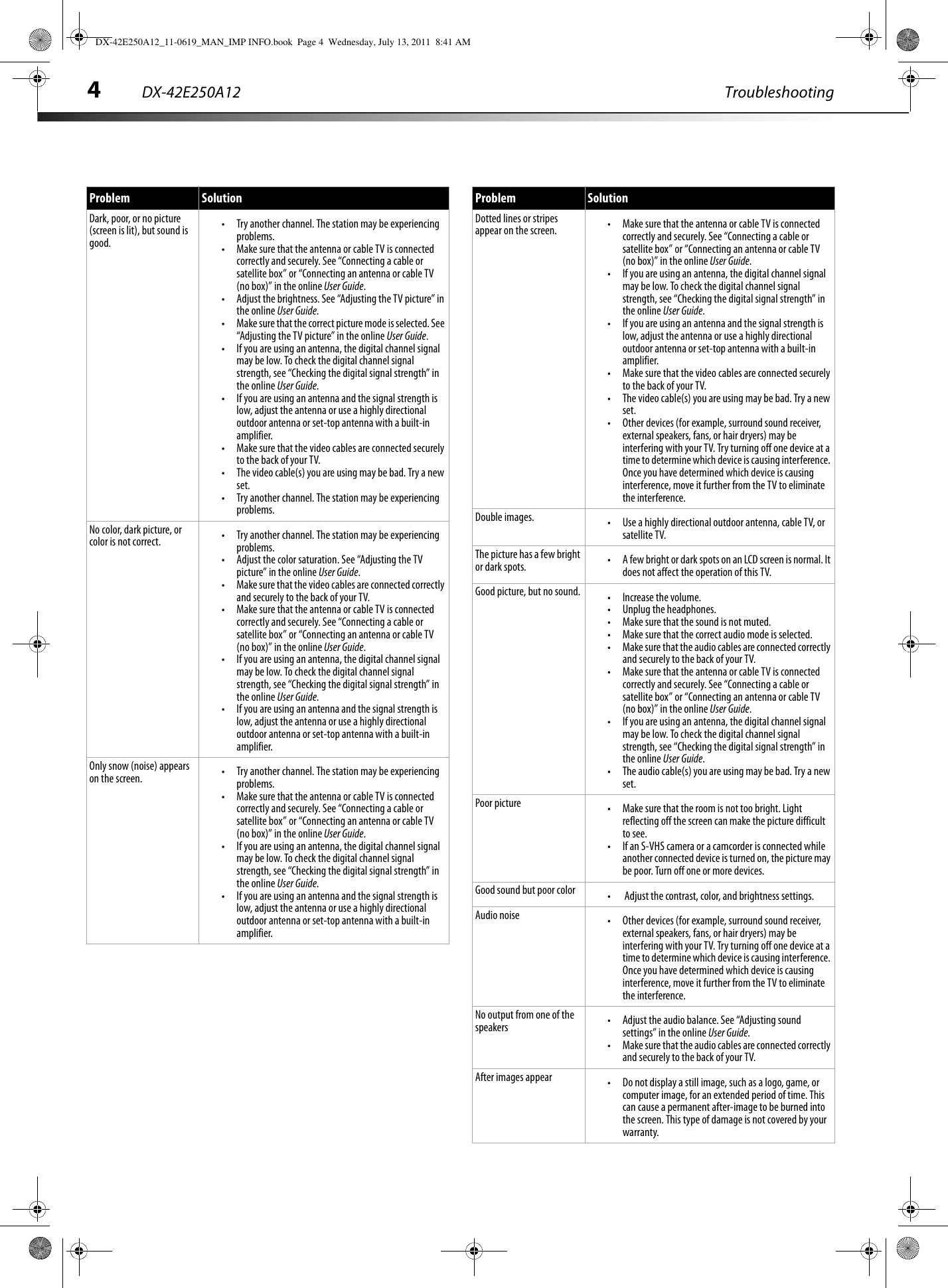 Page 6 of 12 - Dynex DX-42E250A12 DX-42E250A12_11-0619_MAN_IMP INFO User Manual  To The 3e4b5957-f313-412f-8cb4-f2142f01be18
