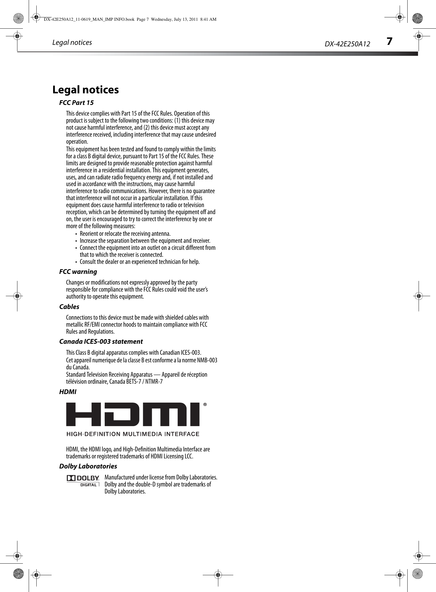 Page 9 of 12 - Dynex DX-42E250A12 DX-42E250A12_11-0619_MAN_IMP INFO User Manual  To The 3e4b5957-f313-412f-8cb4-f2142f01be18