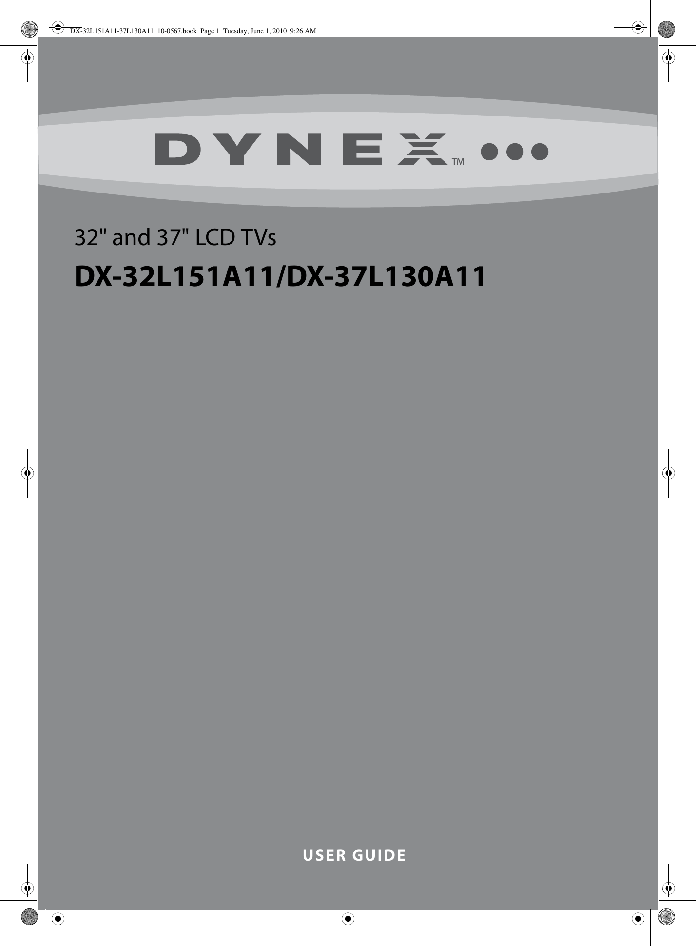 Dynex Dx37L130A11 Users Manual DX 32L151A11 37L130A11_10 0567 V1