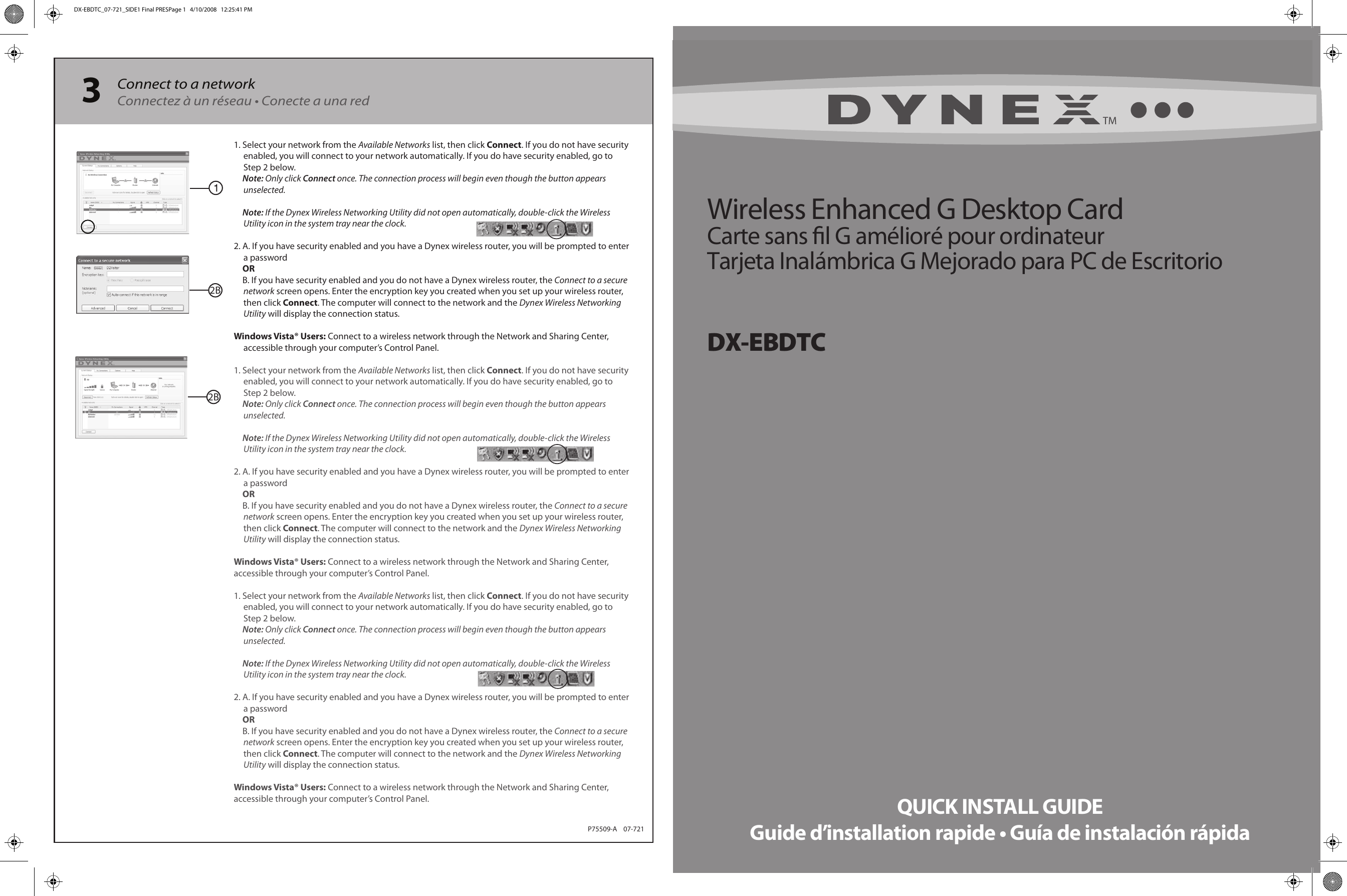 Page 1 of 2 - Dynex Dynex-Dx-Ebdtc-Users-Manual- DX-E402_SIDE1  Dynex-dx-ebdtc-users-manual