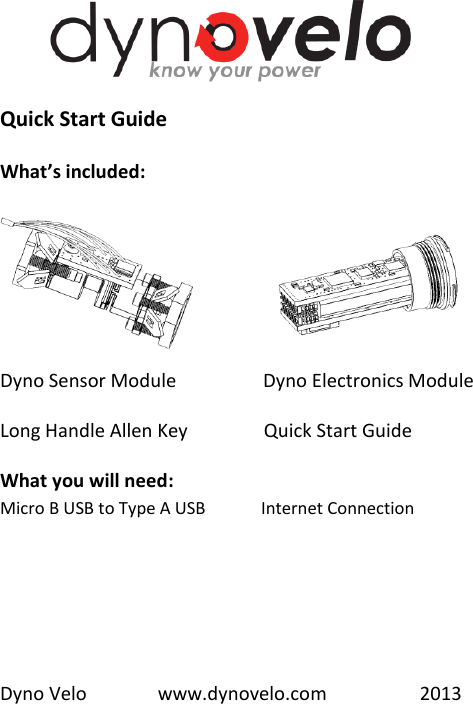 Dyno Pro V1P12 Dyno Sensor Module User Manual