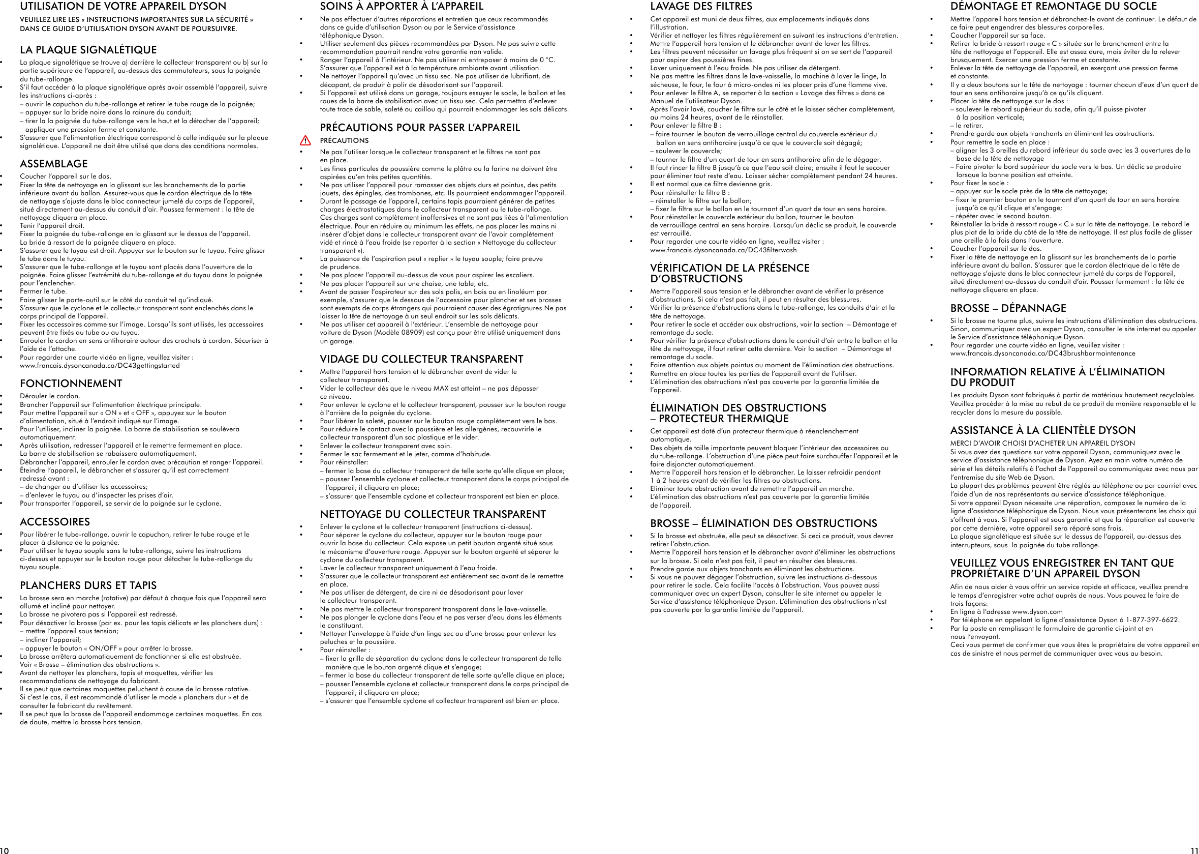 Page 6 of 9 - Dyson DC43 User Manual  To The Ca0b43a3-265a-4adb-ad50-778a43b2be7d