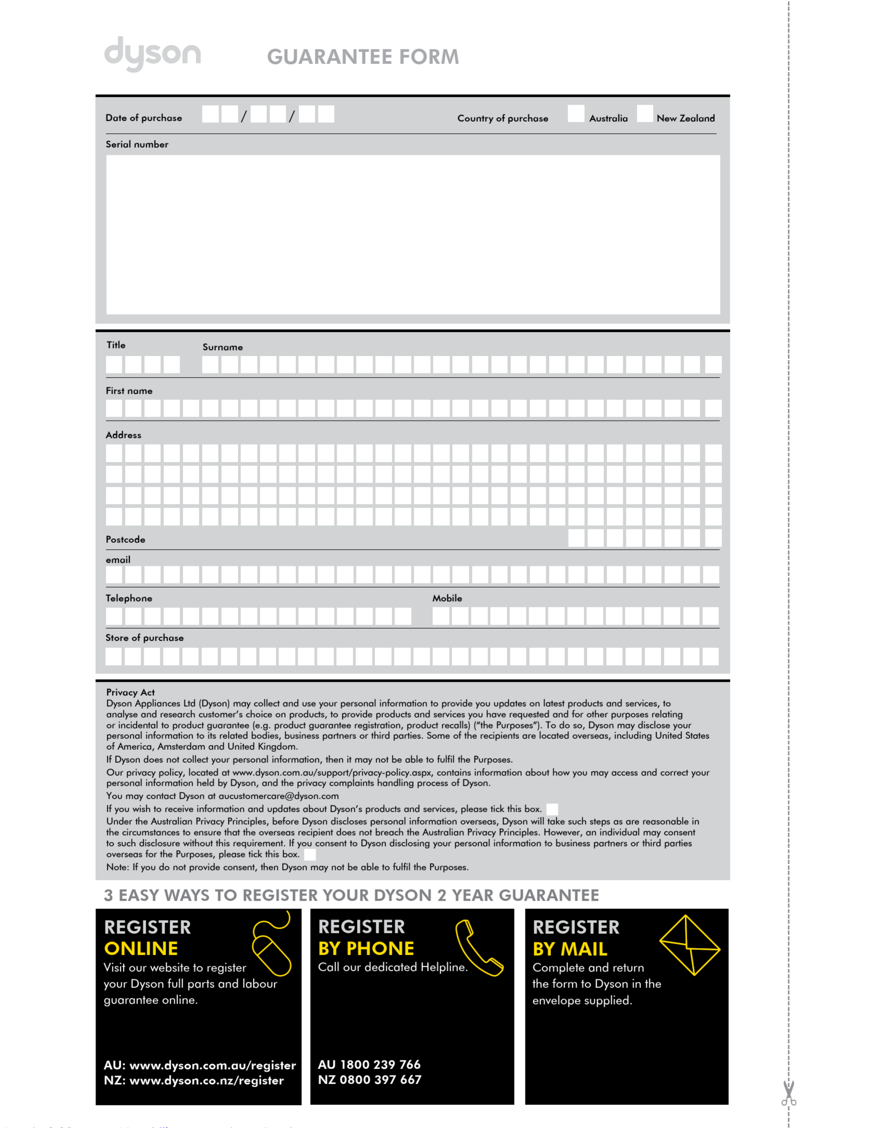 Dyson V6 Absolute Operating Instructions Manual 1003033