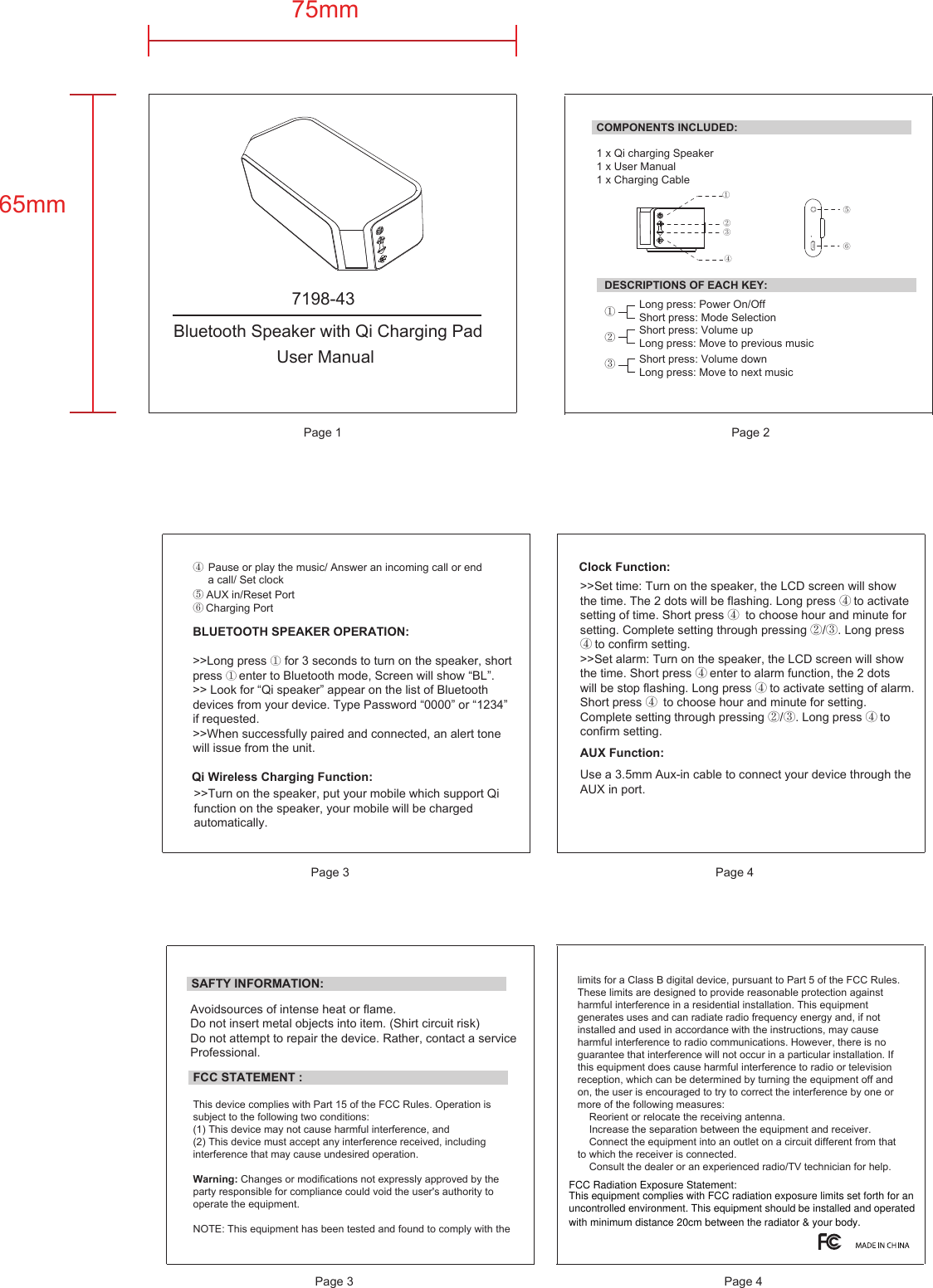 E Power 7198-43 Bluetooth Speaker User Manual SPLASH MANUAL