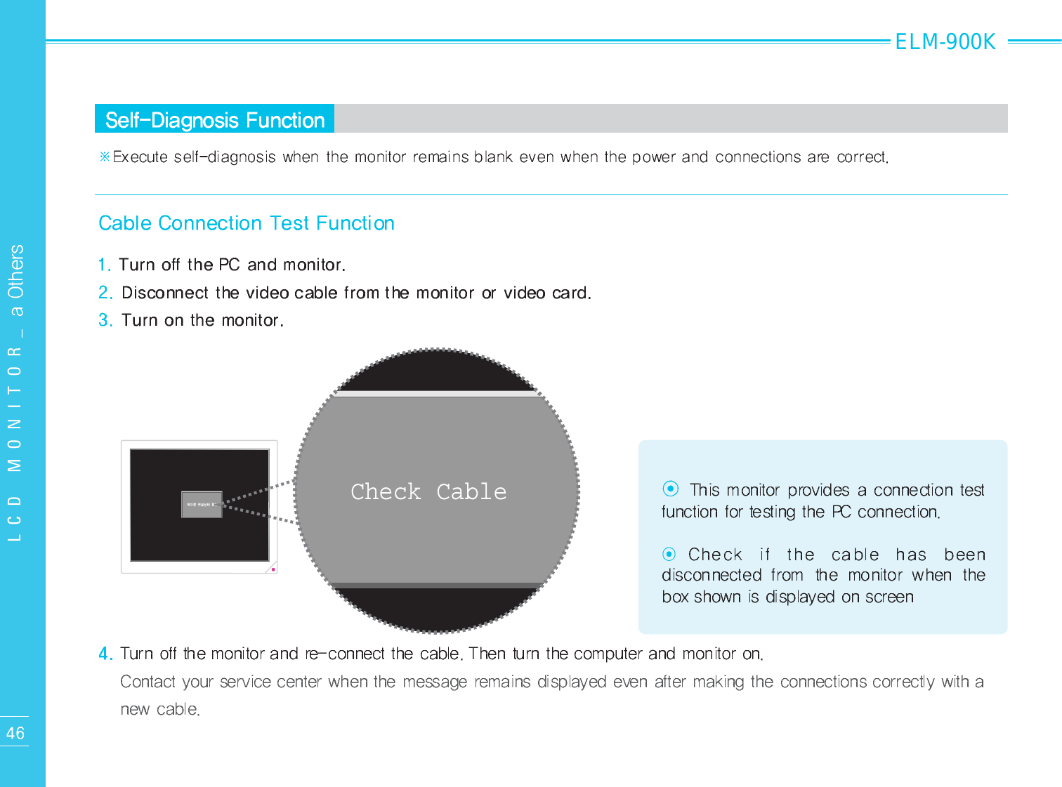 Check CableLCD MONITOR_ELM-900K