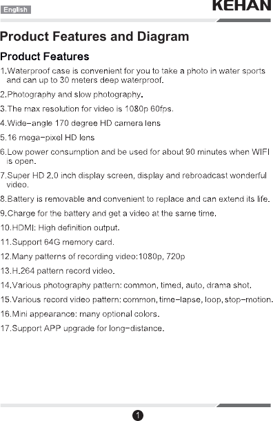 Product Features and Diagram 
