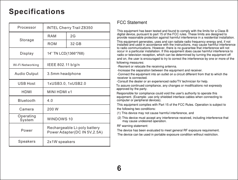 Page 7 of E matic EWT147 Tablet PC User Manual 