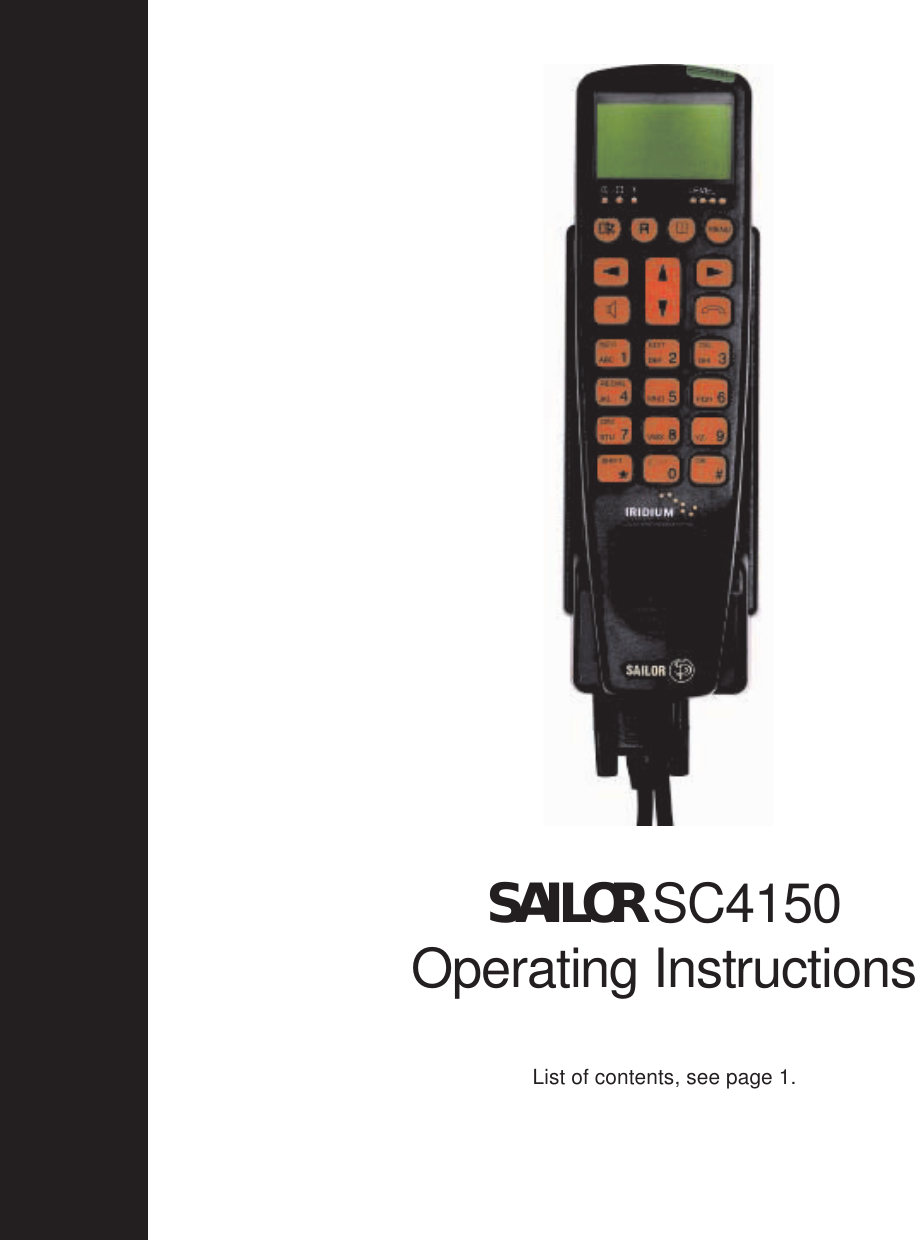 List of contents, see page 1.SAILOR SC4150Operating Instructions