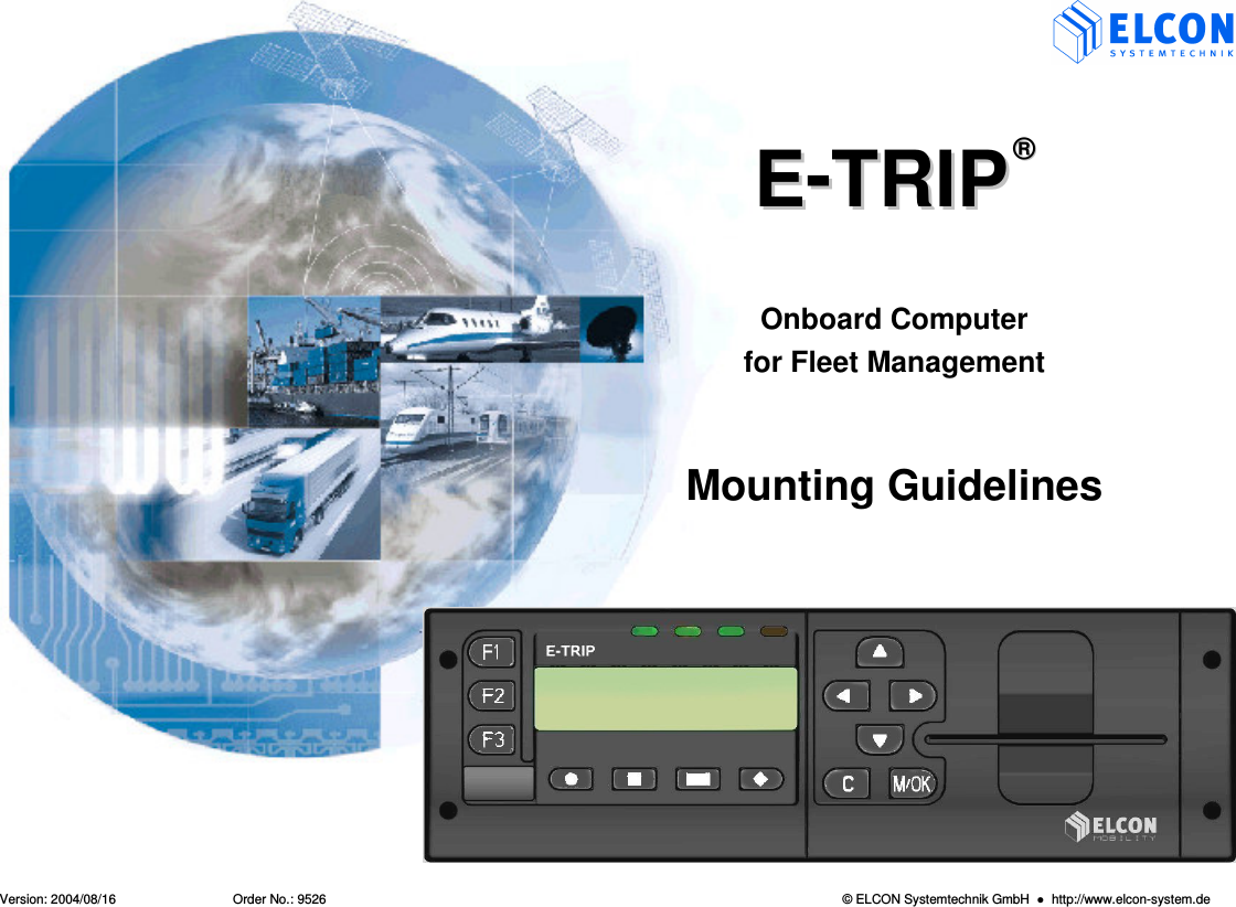 ELCON Systemtechnik 6600 ETRIP ® 6600 User Manual Mounting Manual