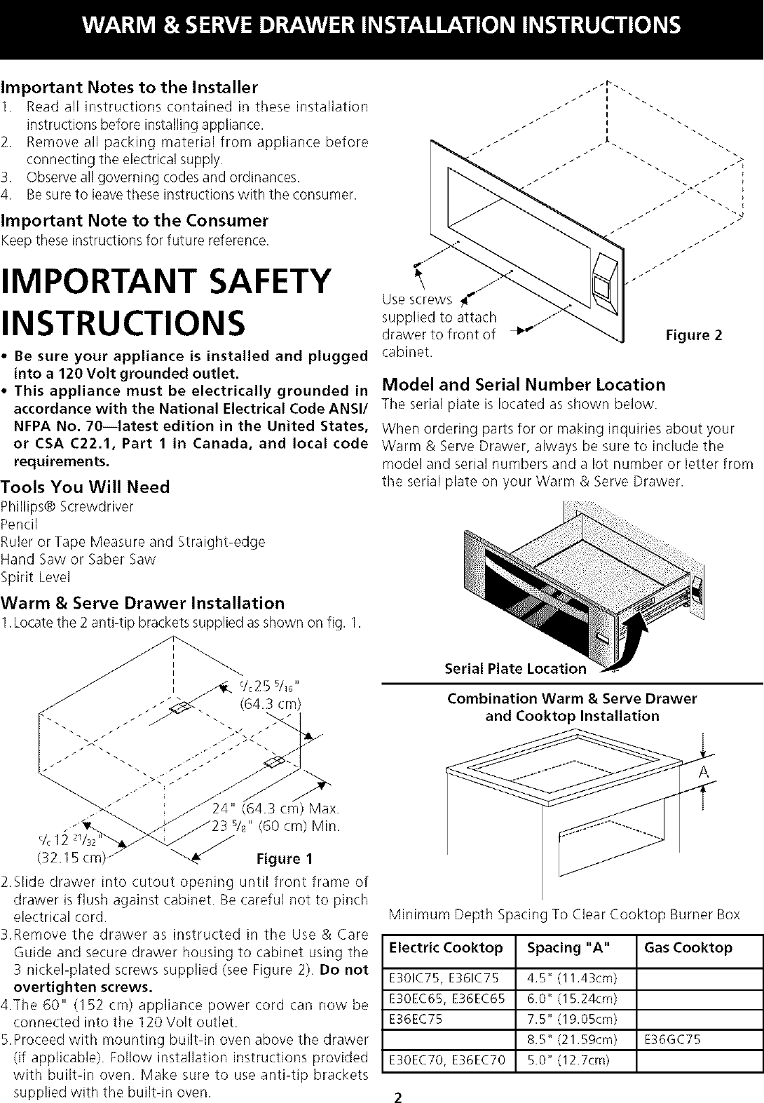 Electrolux Warming Drawer Manual L0806970