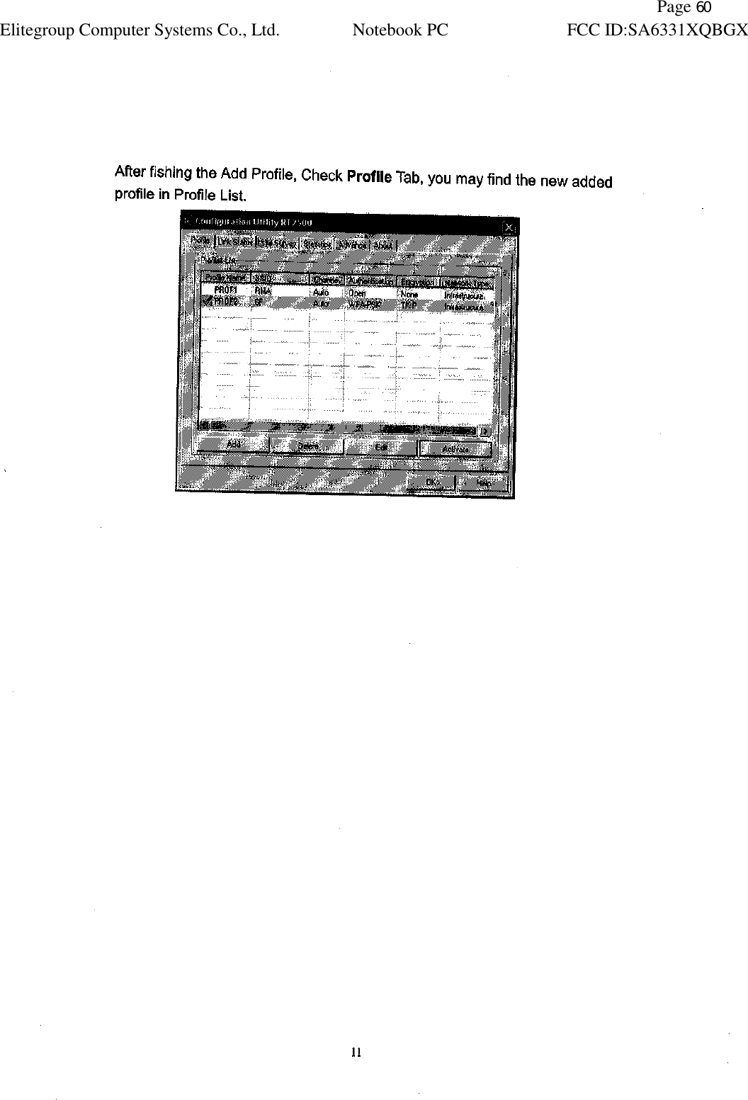               Page 60 Elitegroup Computer Systems Co., Ltd. Notebook PC FCC ID:SA6331XQBGX   