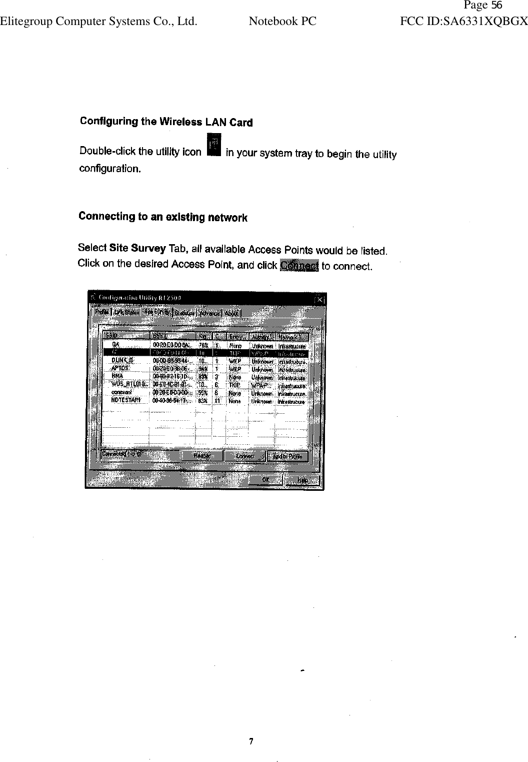               Page 56 Elitegroup Computer Systems Co., Ltd. Notebook PC FCC ID:SA6331XQBGX   