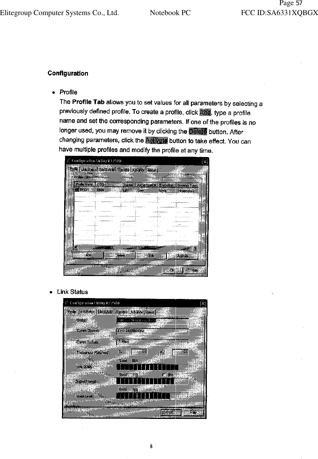               Page 57 Elitegroup Computer Systems Co., Ltd. Notebook PC FCC ID:SA6331XQBGX   