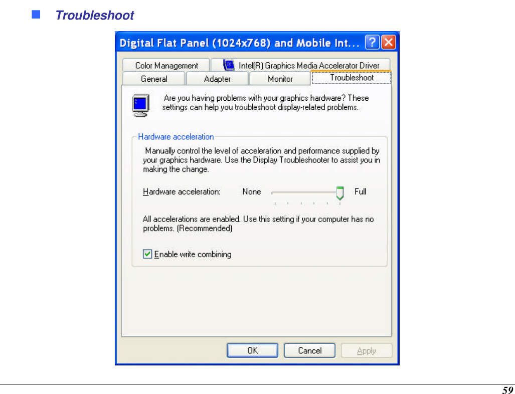  59 n Troubleshoot  