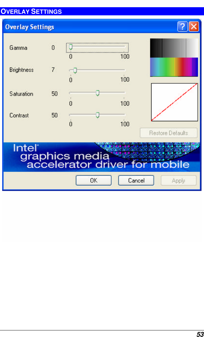  53 OVERLAY SETTINGS  