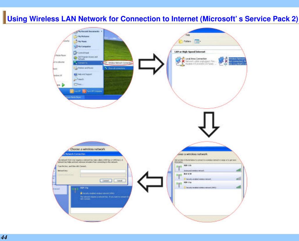 44 Using Wireless LAN Network for Connection to Internet (Microsoft’s Service Pack 2)  