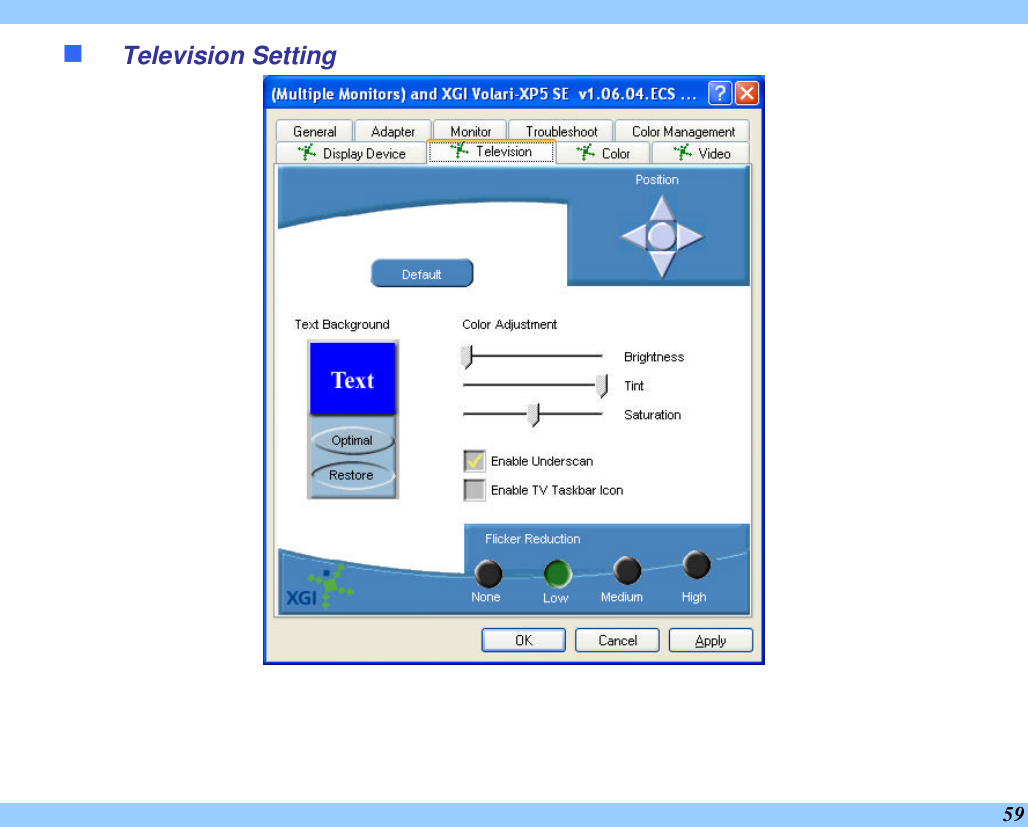  59 n Television Setting  