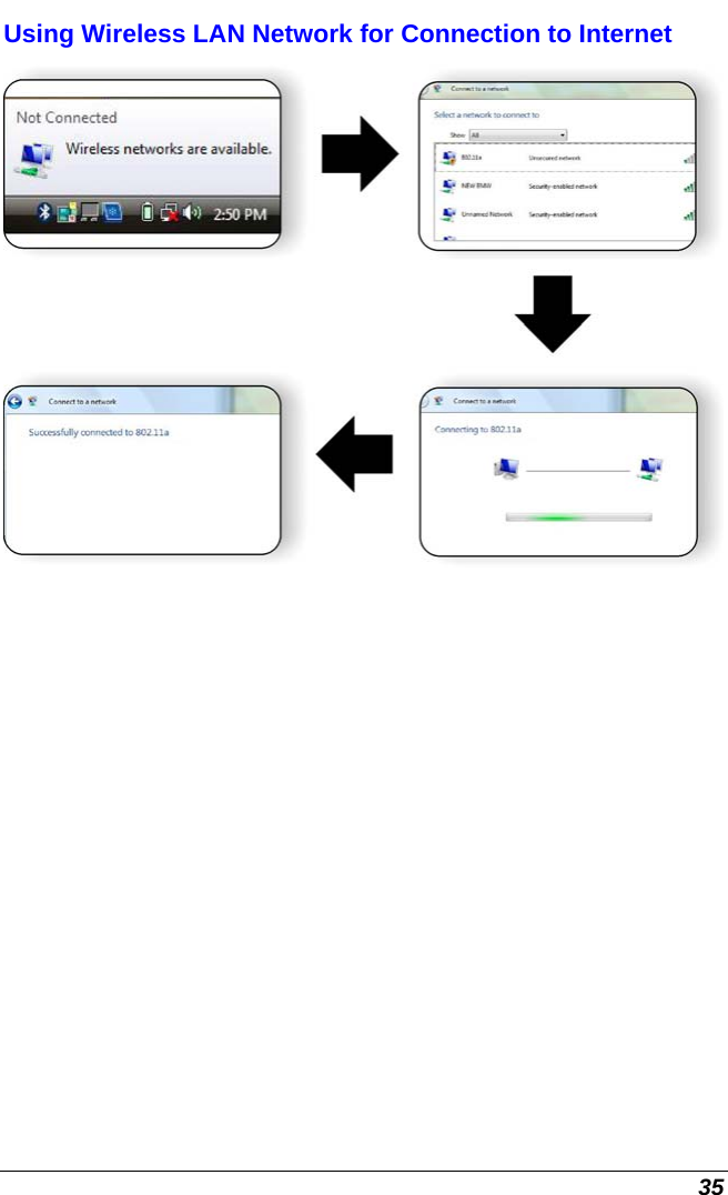  35 Using Wireless LAN Network for Connection to Internet  