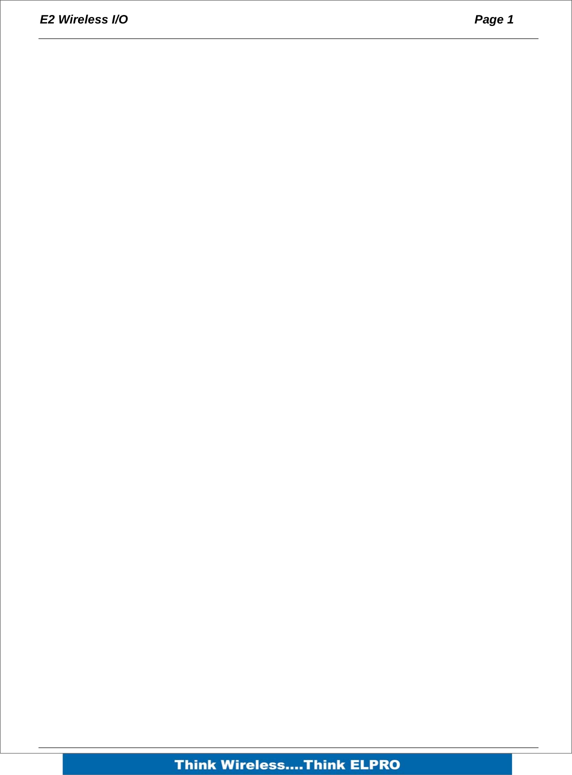 E2 Wireless I/O  Page 1    