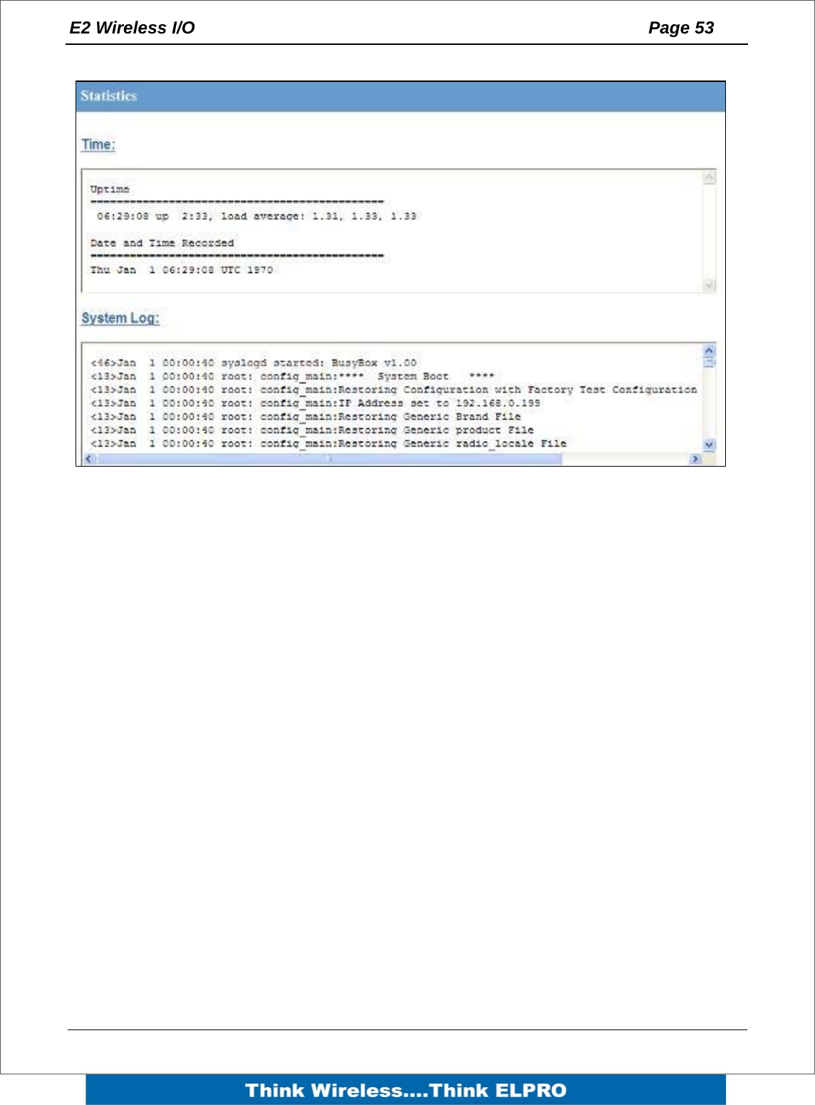 E2 Wireless I/O    Page 53       