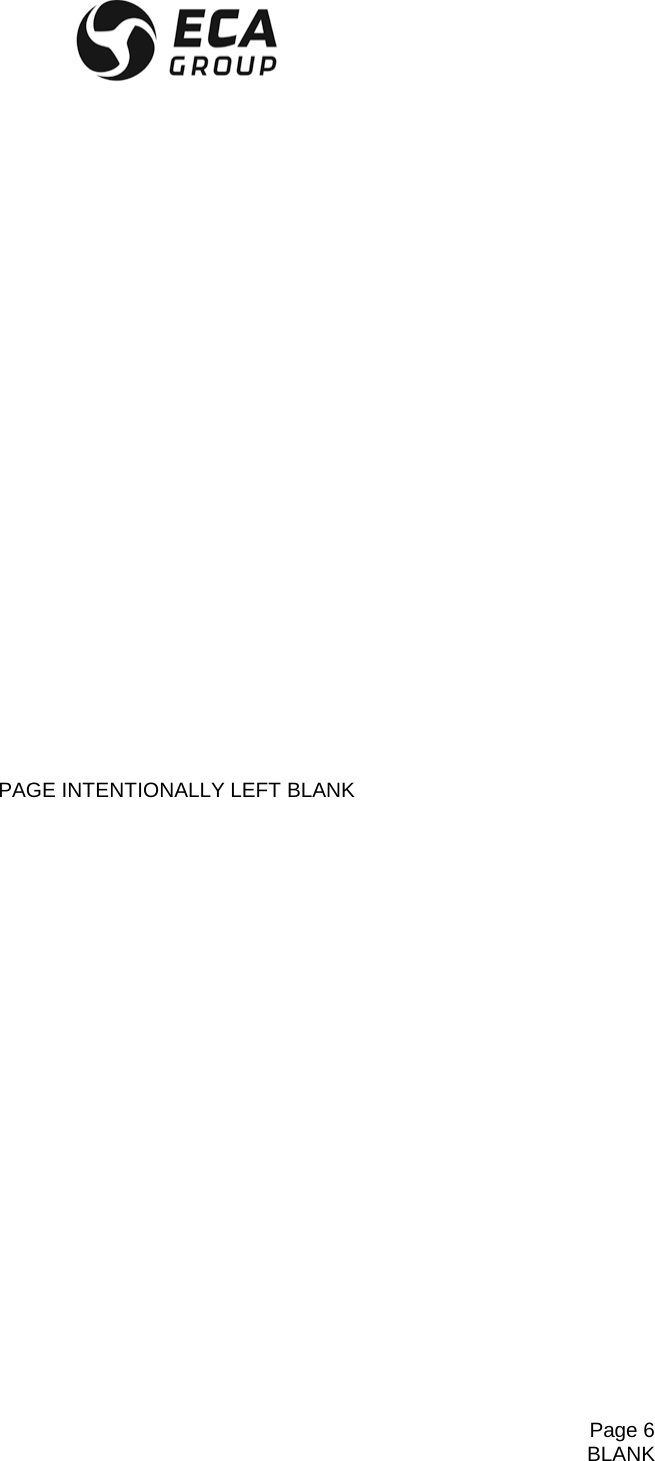     Page 6  BLANK PAGE INTENTIONALLY LEFT BLANK