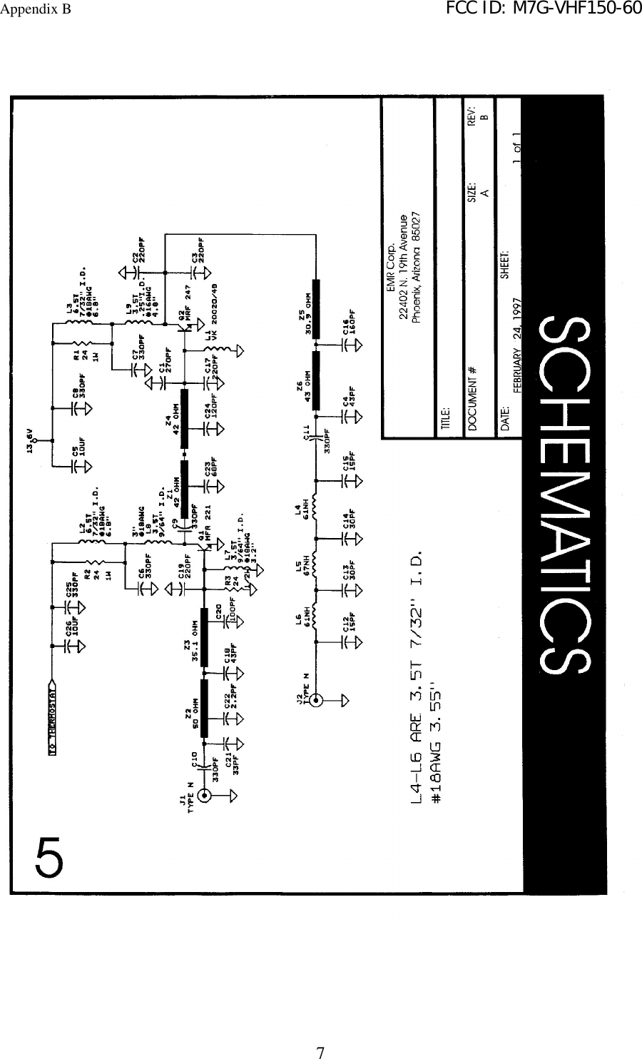 Appendix B   FCC ID: M7G-VHF150-607