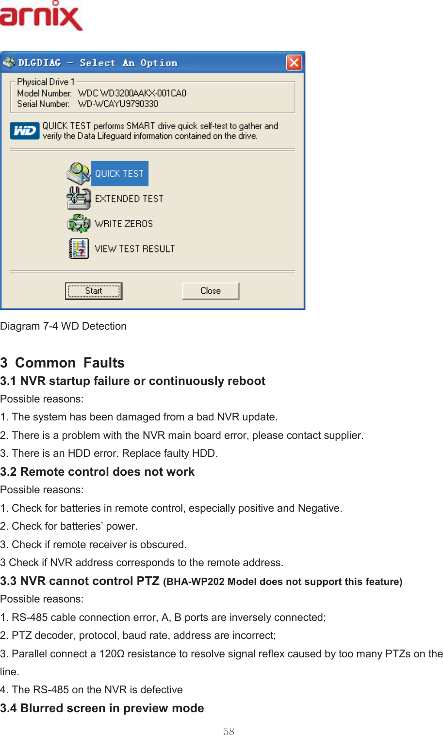 &apos;LDJUDP:&apos;&apos;HWHFWLRQ &amp;RPPRQ )DXOWV 195VWDUWXSIDLOXUHRUFRQWLQXRXVO\UHERRW 3RVVLEOHUHDVRQV 7KHV\VWHPKDVEHHQGDPDJHGIURPDEDG195XSGDWH 7KHUHLVDSUREOHPZLWKWKH195PDLQERDUGHUURUSOHDVHFRQWDFWVXSSOLHU 7KHUHLVDQ+&apos;&apos;HUURU5HSODFHIDXOW\+&apos;&apos; 5HPRWHFRQWUROGRHVQRWZRUN 3RVVLEOHUHDVRQV &amp;KHFNIRUEDWWHULHVLQUHPRWHFRQWUROHVSHFLDOO\SRVLWLYHDQG1HJDWLYH &amp;KHFNIRUEDWWHULHV¶SRZHU &amp;KHFNLIUHPRWHUHFHLYHULVREVFXUHG &amp;KHFNLI195DGGUHVVFRUUHVSRQGVWRWKHUHPRWHDGGUHVV 195FDQQRWFRQWURO37=%+$:30RGHOGRHVQRWVXSSRUWWKLVIHDWXUH3RVVLEOHUHDVRQV 56FDEOHFRQQHFWLRQHUURU$%SRUWVDUHLQYHUVHO\FRQQHFWHG 37=GHFRGHUSURWRFROEDXGUDWHDGGUHVVDUHLQFRUUHFW 3DUDOOHOFRQQHFWDȍUHVLVWDQFHWRUHVROYHVLJQDOUHIOH[FDXVHGE\WRRPDQ\37=VRQWKHOLQH 7KH56RQWKH195LVGHIHFWLYH %OXUUHGVFUHHQLQSUHYLHZPRGH 