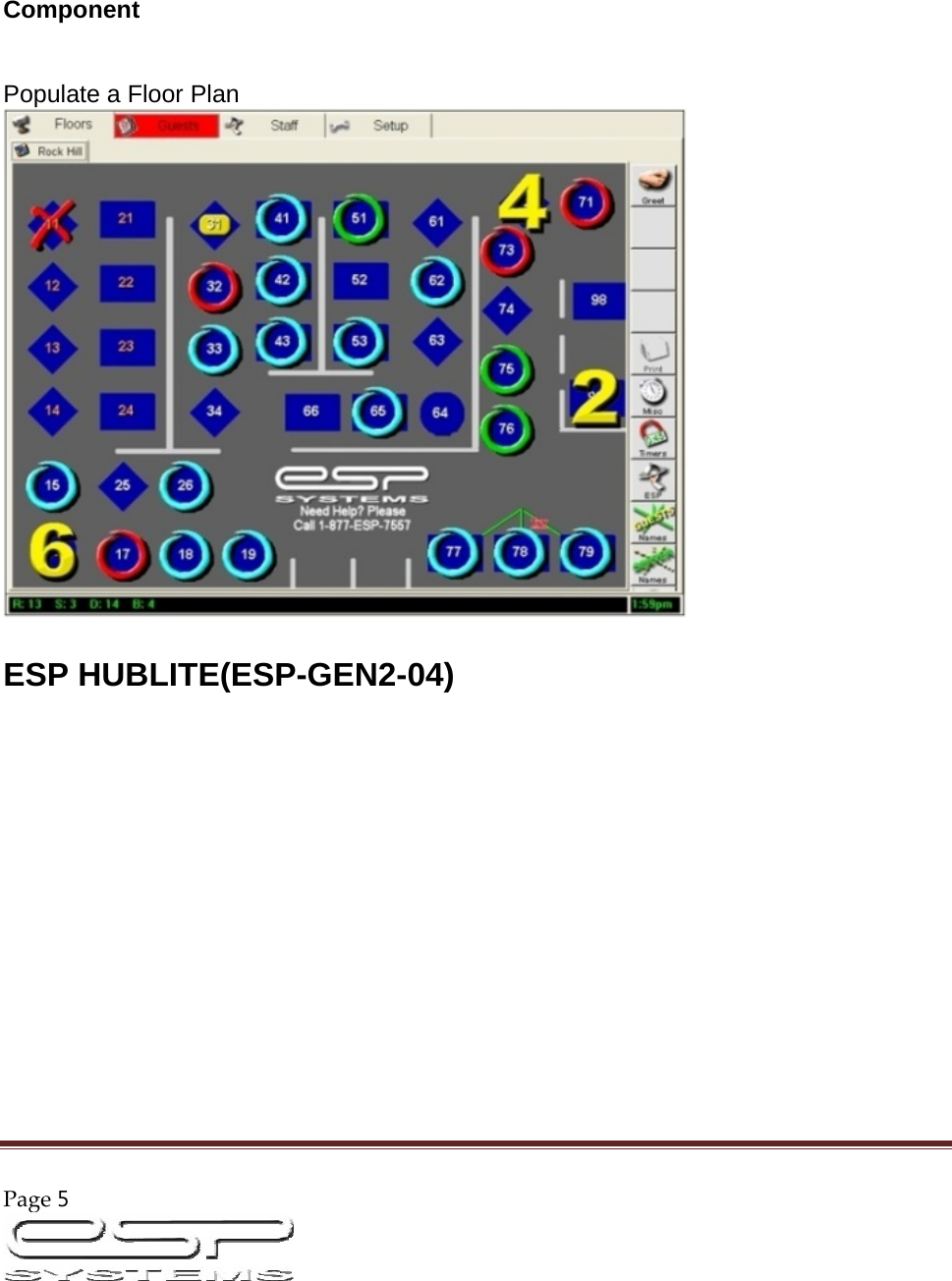 Page5                                                                                                           Component      Populate a Floor Plan    ESP HUBLITE(ESP-GEN2-04)  