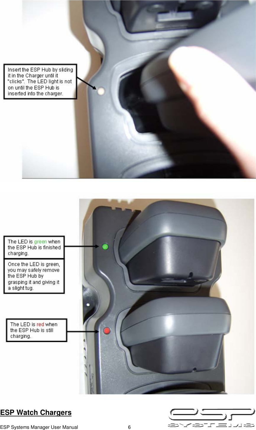  ESP Systems Manager User Manual  6     ESP Watch Chargers 