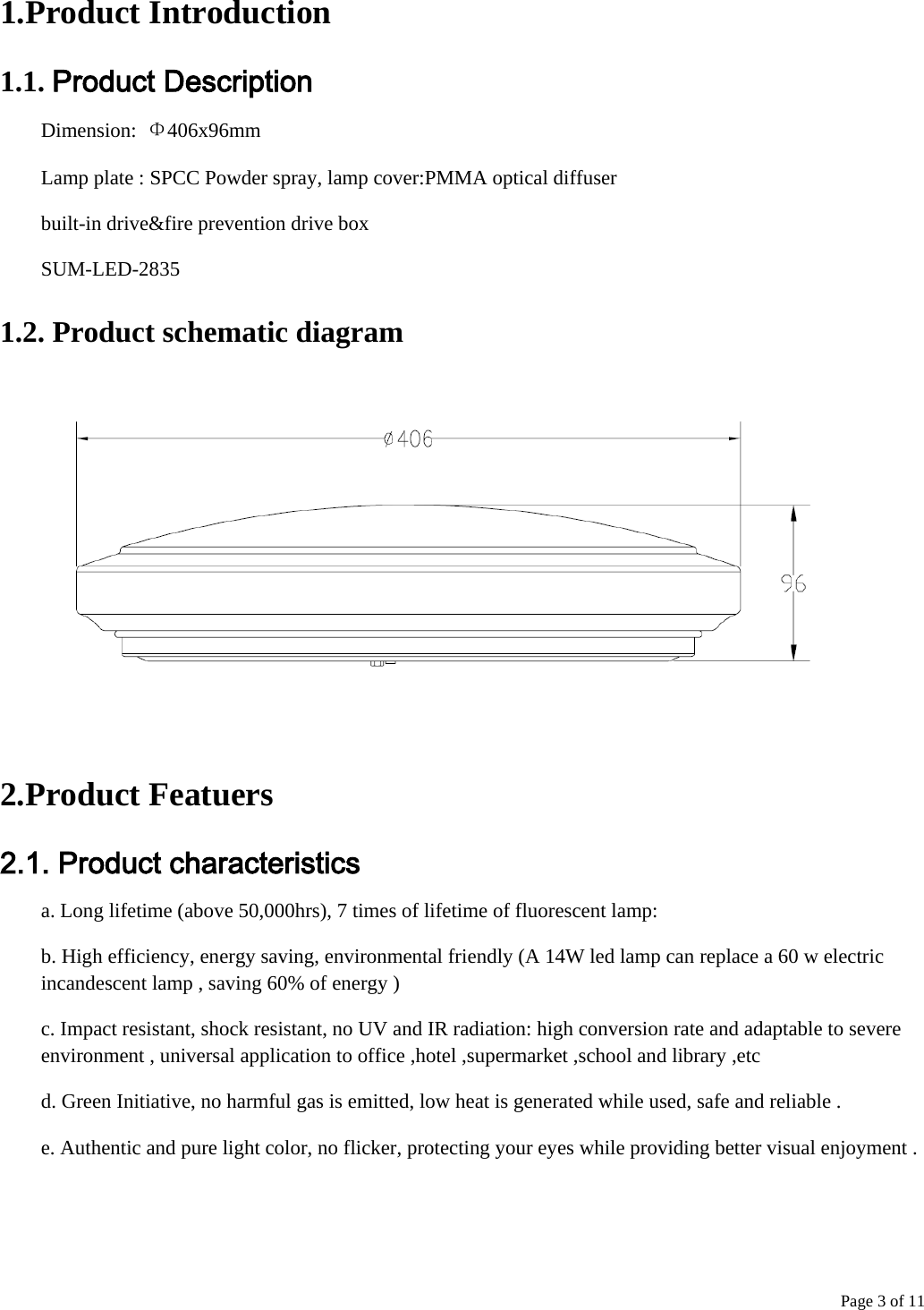 Page 3 of ETI Solid State Lighting 5407552018 LED ceiling lamp User Manual