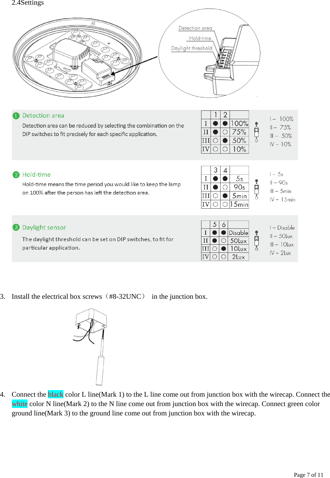 Page 7 of ETI Solid State Lighting 5407552018 LED ceiling lamp User Manual