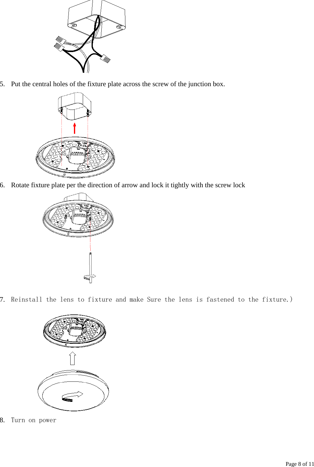 Page 8 of ETI Solid State Lighting 5407552018 LED ceiling lamp User Manual