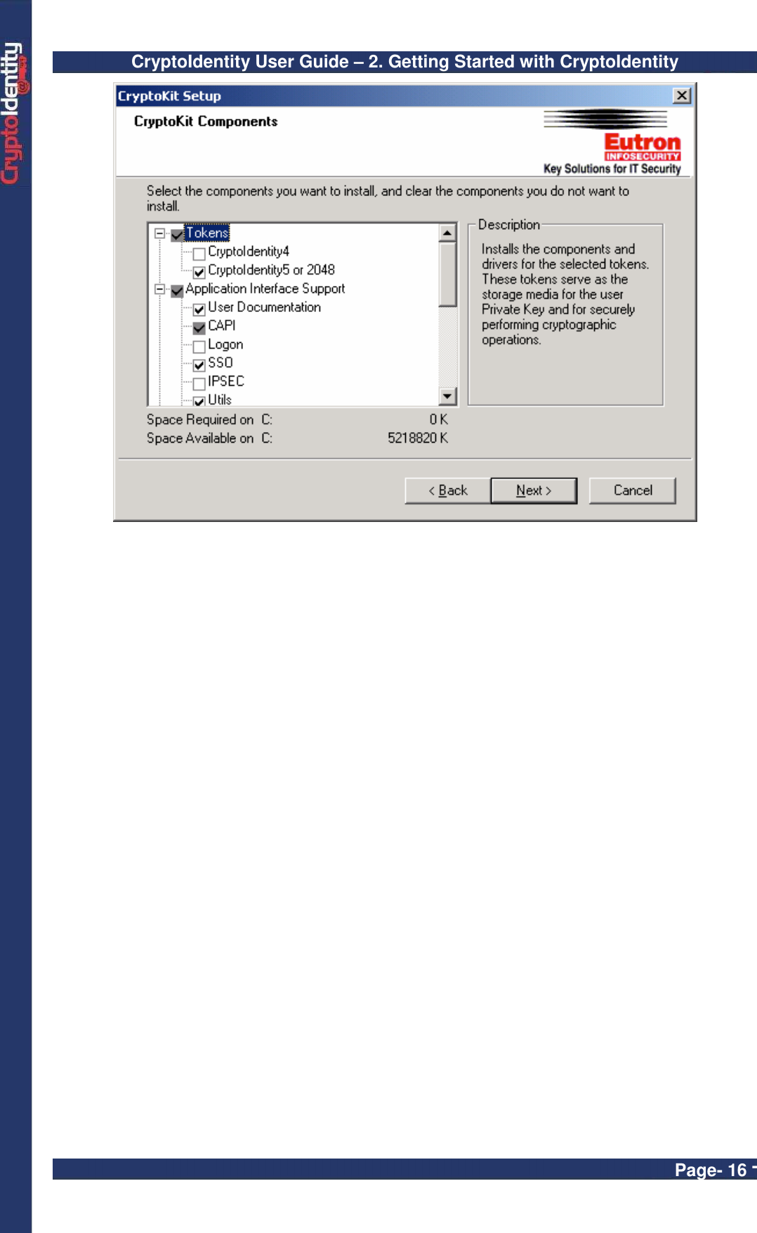 CryptoIdentity User Guide – 2. Getting Started with CryptoIdentity  Page- 16 -  