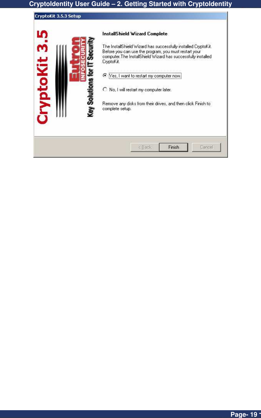 CryptoIdentity User Guide – 2. Getting Started with CryptoIdentity  Page- 19 -  
