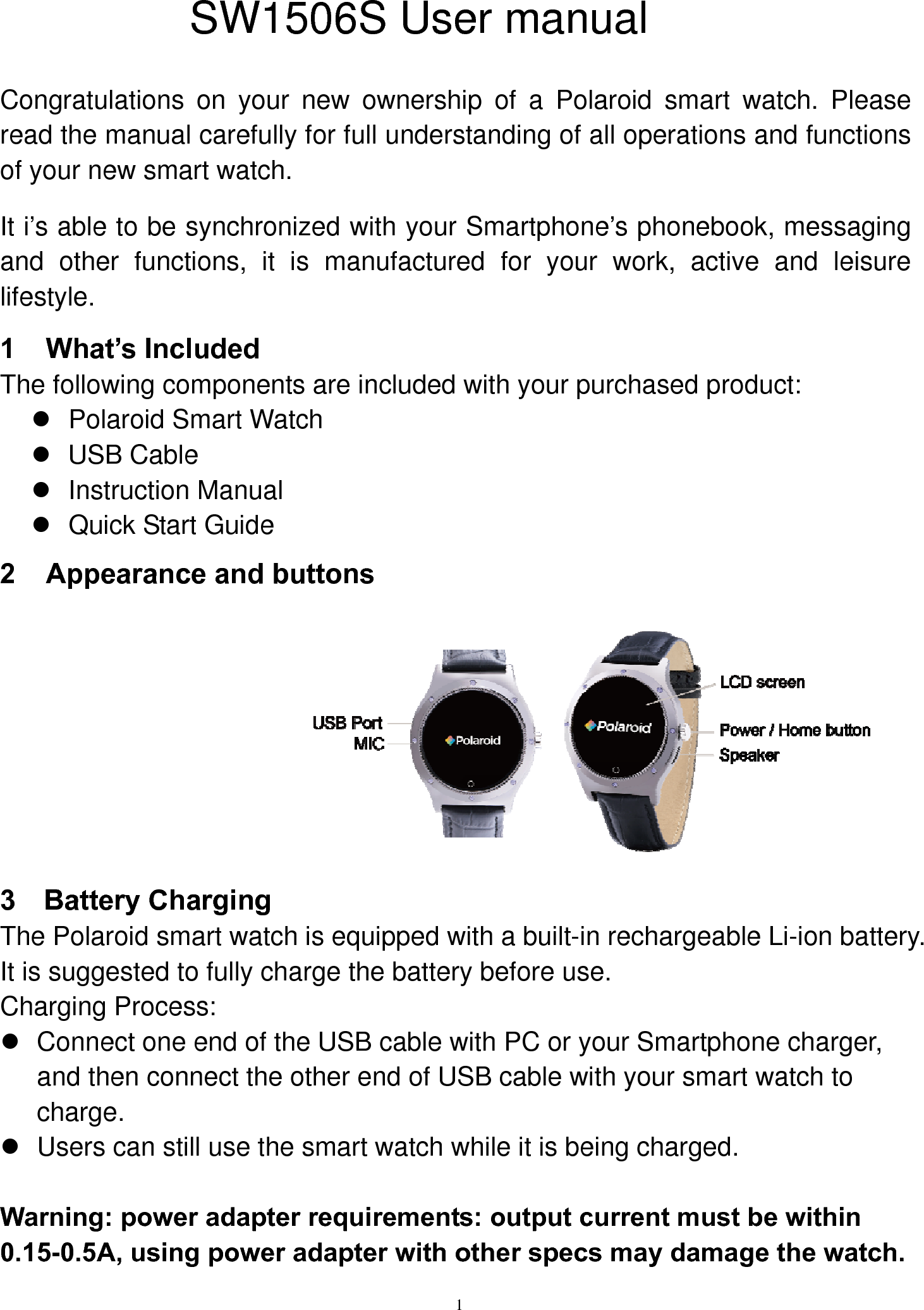 Smart Watch User Manual For Setup