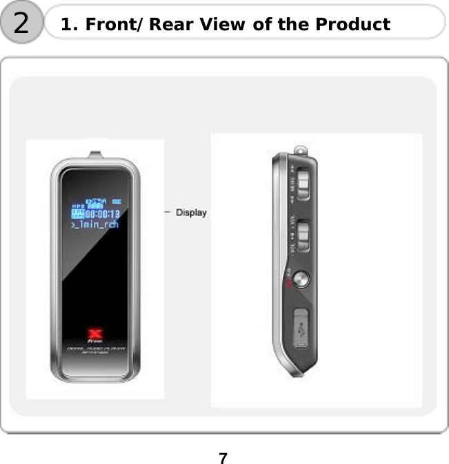  7        1. Front/Rear View of the Product 2