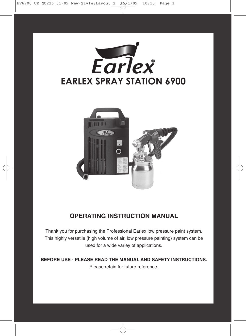 Page 1 of 8 - Earlex Earlex-Earlex-Paint-Sprayer-6900-Users-Manual- Layout 2  Earlex-earlex-paint-sprayer-6900-users-manual