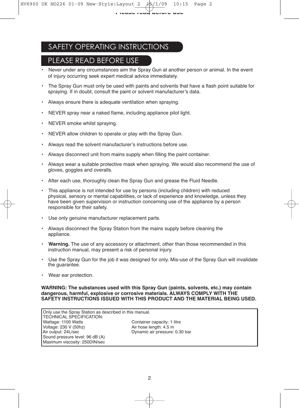 Page 2 of 8 - Earlex Earlex-Earlex-Paint-Sprayer-6900-Users-Manual- Layout 2  Earlex-earlex-paint-sprayer-6900-users-manual