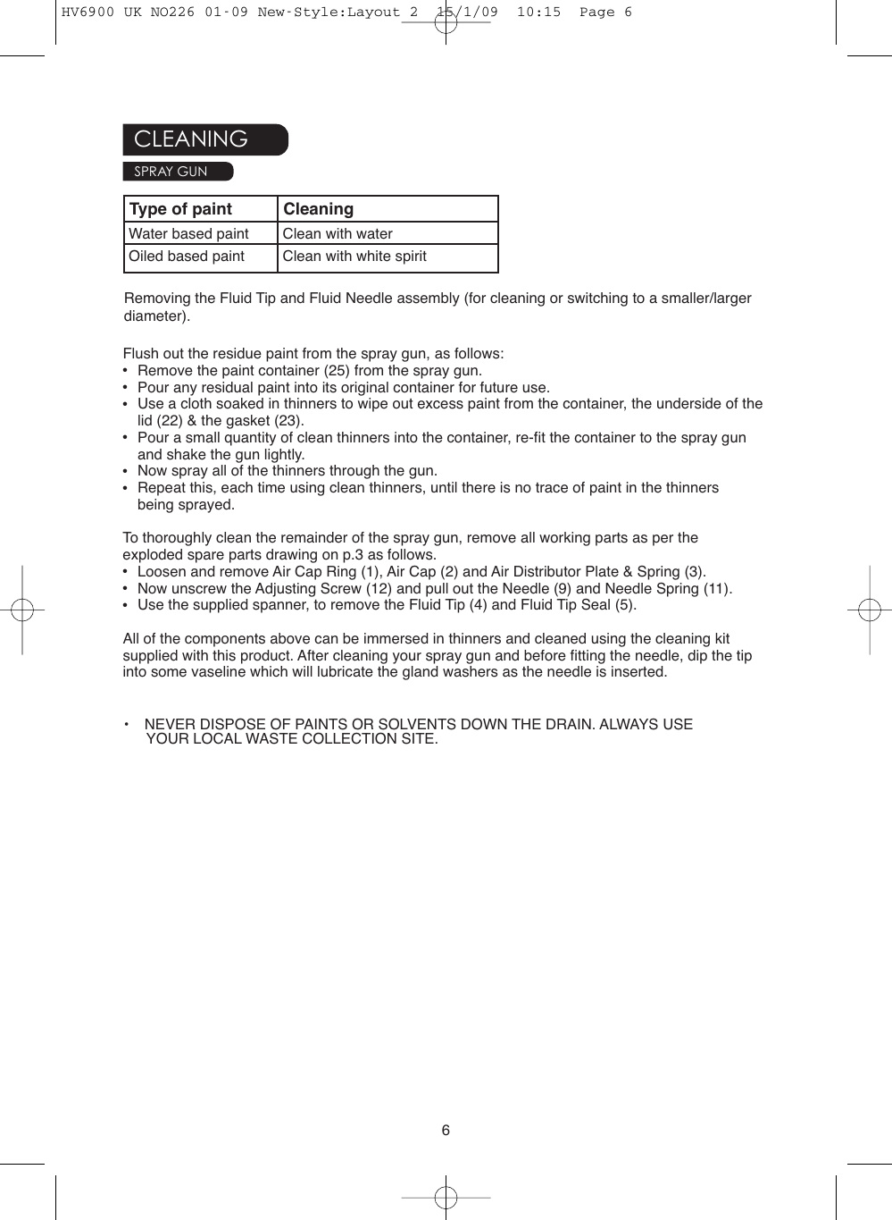 Page 6 of 8 - Earlex Earlex-Earlex-Paint-Sprayer-6900-Users-Manual- Layout 2  Earlex-earlex-paint-sprayer-6900-users-manual