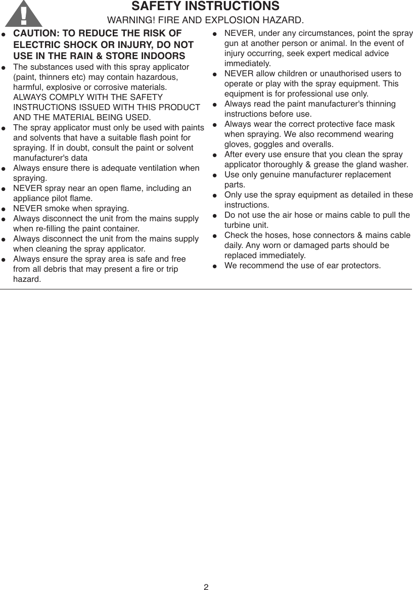 Page 2 of 12 - Earlex Earlex-Earlex-Paint-Sprayer-Hv7000-Users-Manual- L0285 07/04  Earlex-earlex-paint-sprayer-hv7000-users-manual